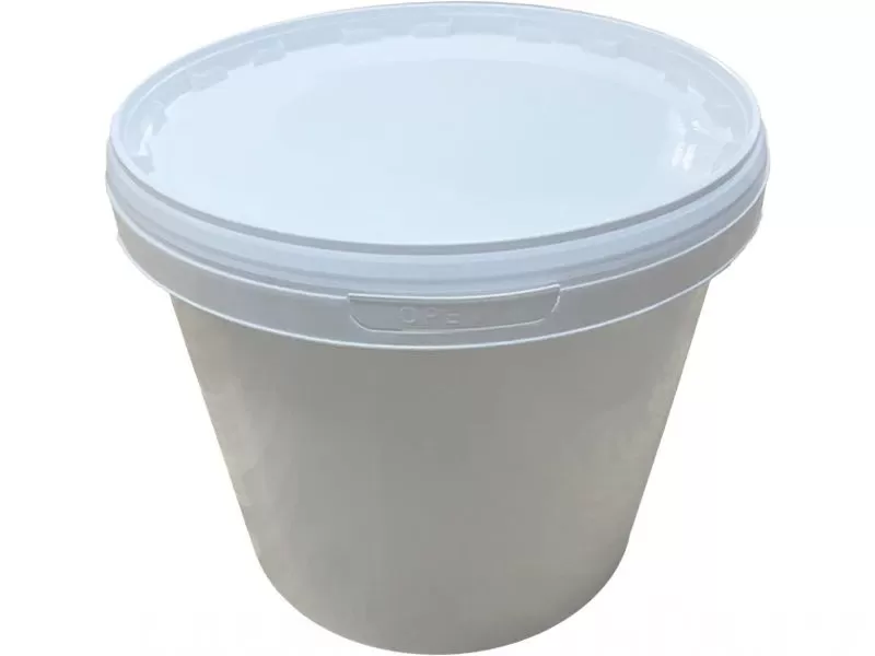 Ведро 5,7л круглое, с пластиковой ручкой, с белой крышкой, код: 36272