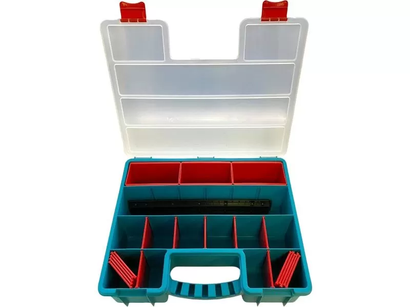 Органайзер 407х340х112 с лотками, с планкой, с разделителями, 22 ячейки, код: 36995