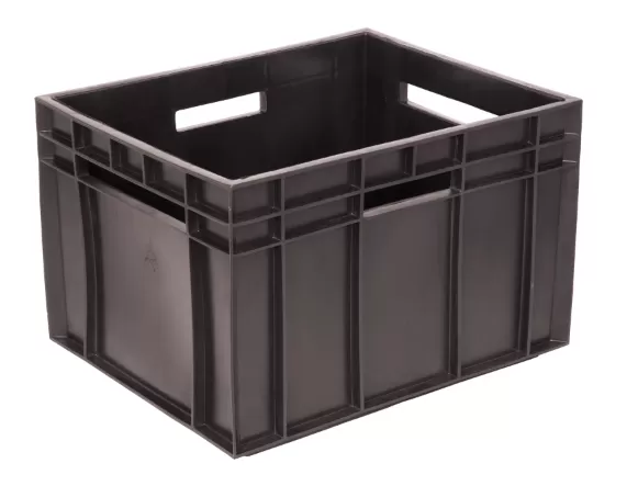 Ящик сплошной 430×345×285 мм, объем 34 л., арт.: 309-1, чёрный, код: 03916