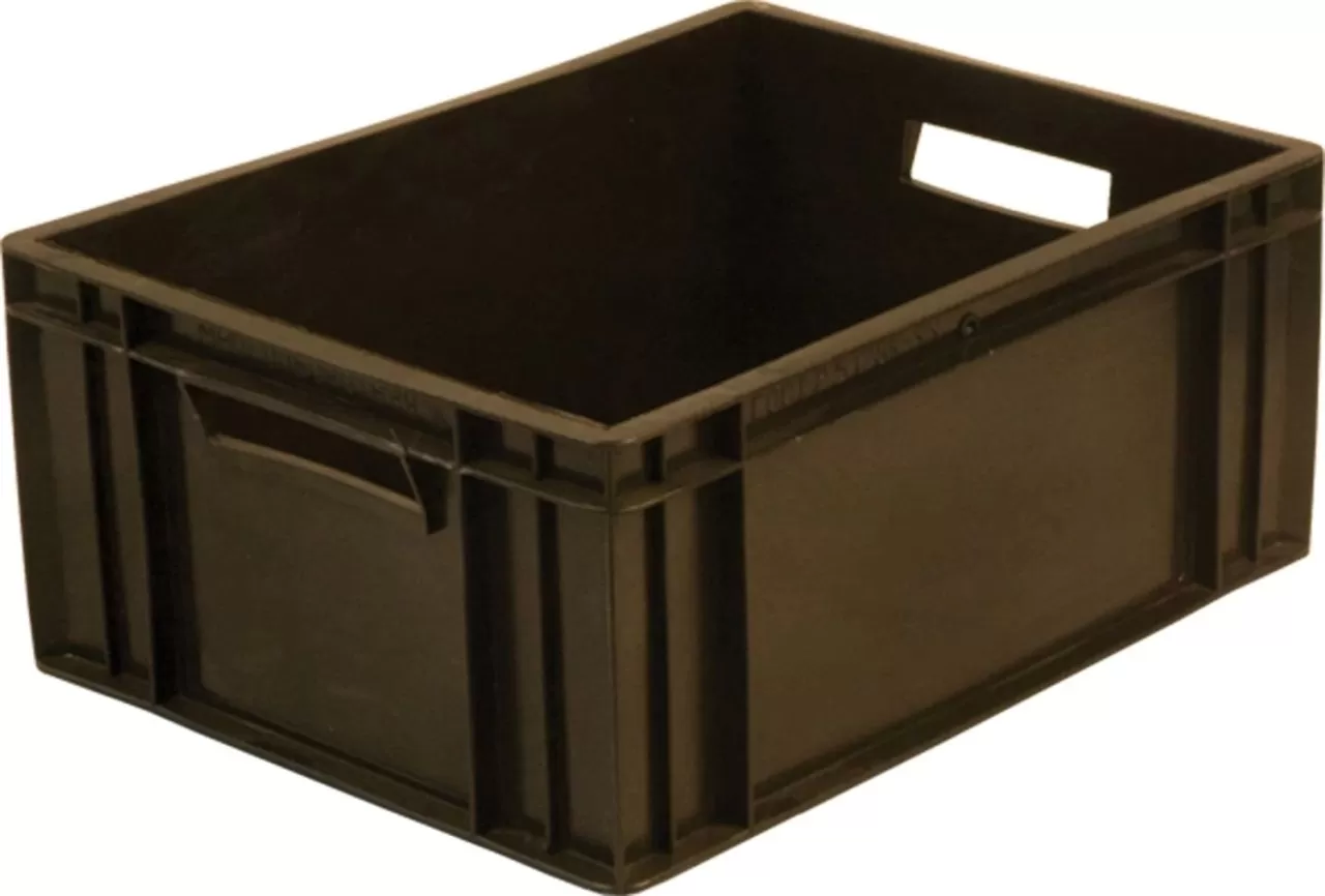 Ящик сплошной 410×300×180 мм, объем 22.14 л., арт.: 302-Б3, чёрный, код: 00412