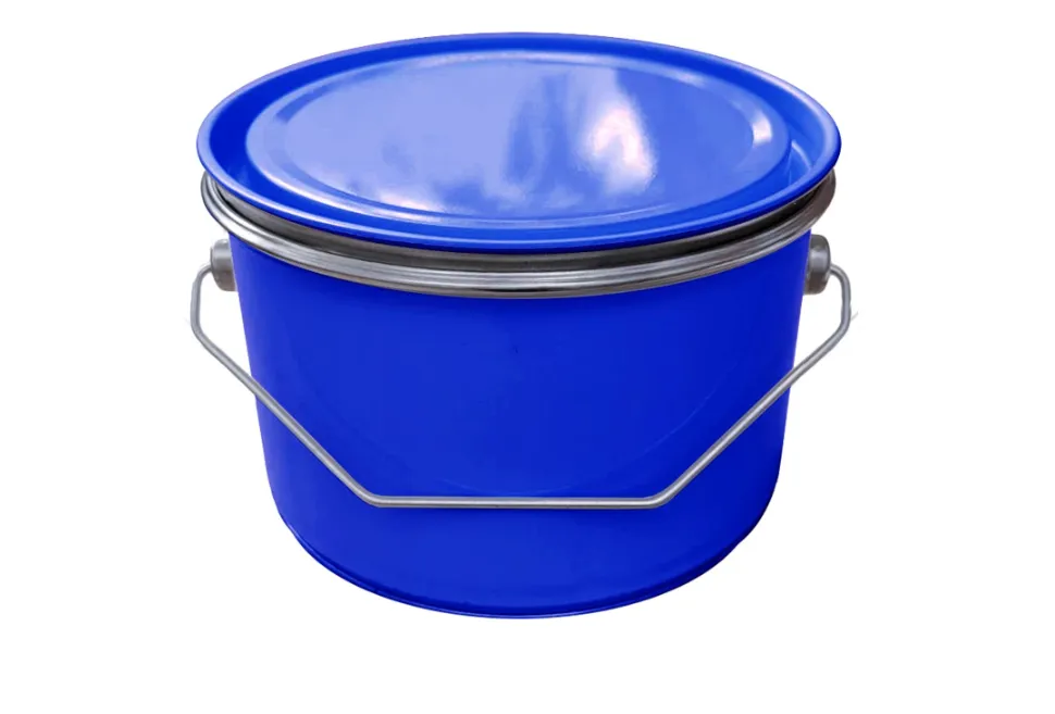 Банка металл 2,5л d180мм без ребра жесткости  с прижимной синей крышкой Master, код: 37069