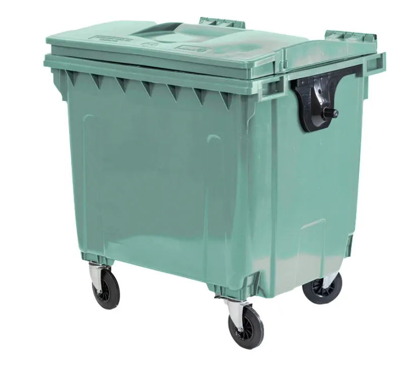 Мусорный контейнер полимерный 1 100л. (R), на колёсах, в сборе, код: 40642