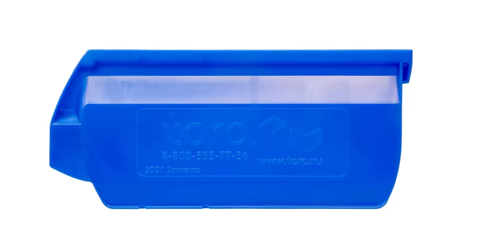 Ящик сплошной 170×105×75 мм, объем 1.34 л., арт.: 5001, синий, код: 10033