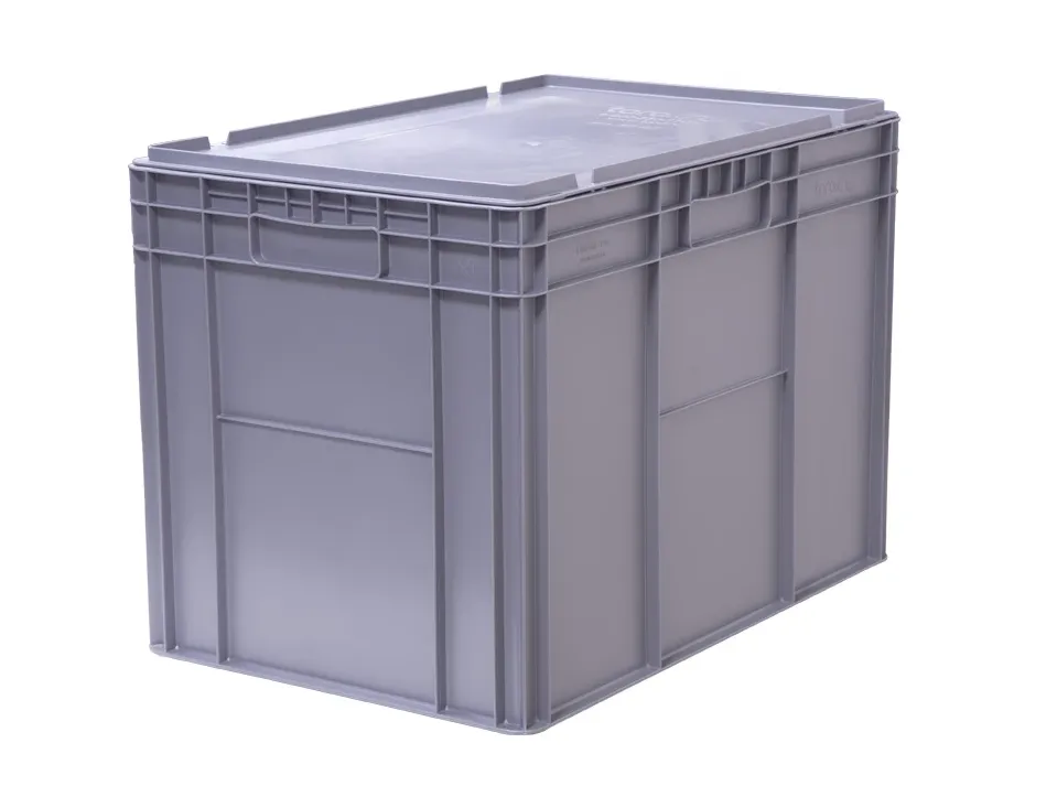 Ящик 600х400х420 сплошной с крышкой и петлями, дно гладкое, код: 38844