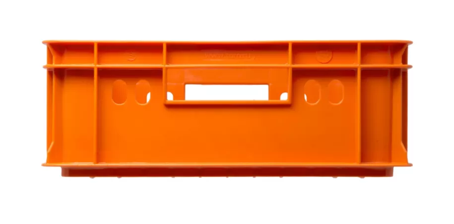 Ящик перфорированный 600×400×150, арт.: 418, объём 28, оранжевый, код: 13434