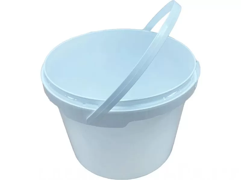 Ведро 2,3л круглое, с пластиковой ручкой, с белой крышкой, код: 36328
