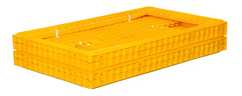 Ящик перфорированный 970×570×270, арт.: 311 б/к, объём 118, жёлтый, код: 08523