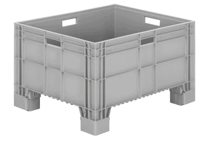 Полубокс п/э 800х600х470 на ножках, сплошной, с ручками, код: 40541