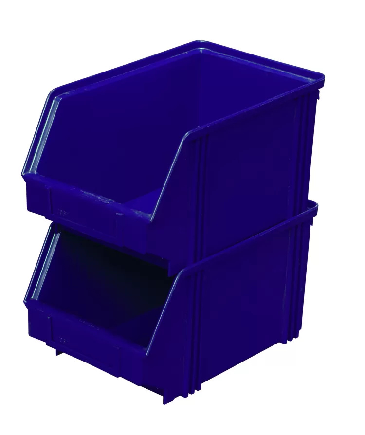 Ящик сплошной 250×148×130 мм, объем 4.81 л., арт.: 7967, синий, код: 01705