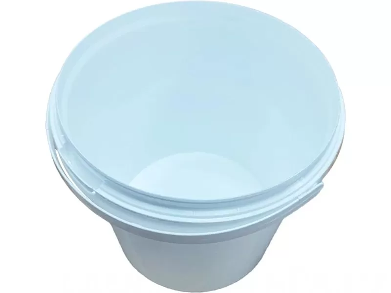 Ведро 1л круглое, с пластиковой ручкой, с белой крышкой, код: 36235