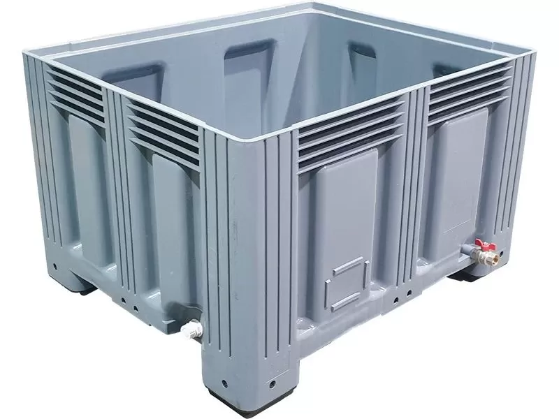 Контейнер 1200х1000х758 с 2 сливными пробками СП 1, с КШ 1 внутреняя резьба, арт. TR-Box 1210 S (758) 2СП1, КШ1, код: 27381