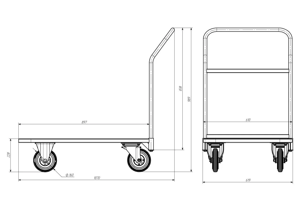 Платформенная телега 900х610