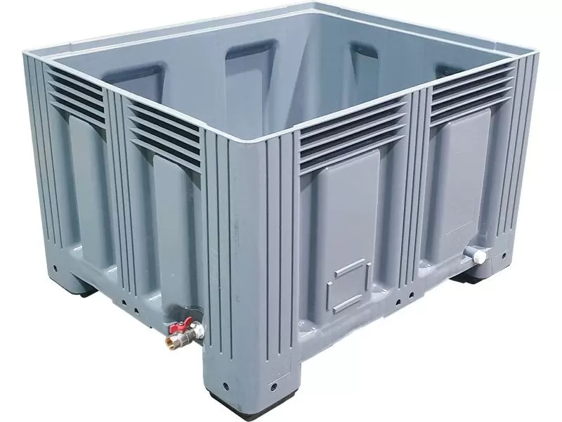 Контейнер 1200х1000х758 с 2 сливными пробками СП 1, с КШ 1 внутреняя резьба, арт. TR-Box 1210 S (758) 2СП1, КШ1, код: 27381