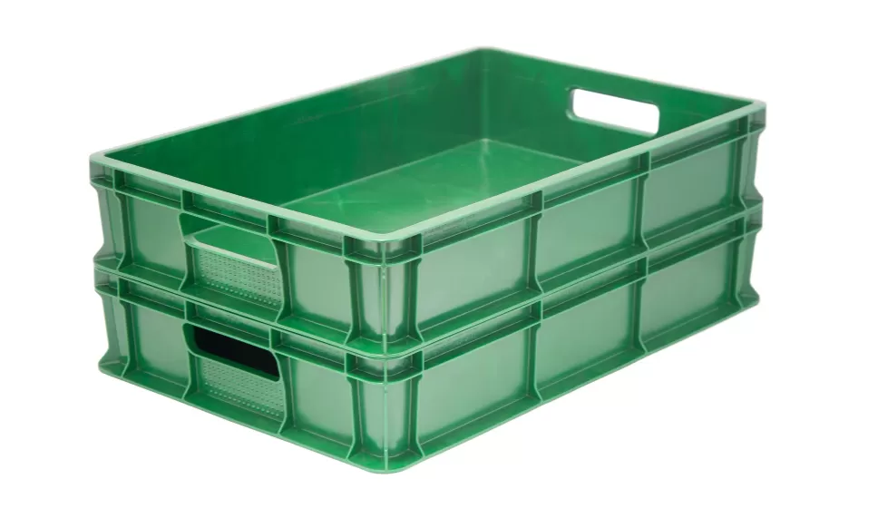 Ящик сплошной 600×400×120 мм, объем 22 л., арт.: 704.03.01, зелёный, код: 16393