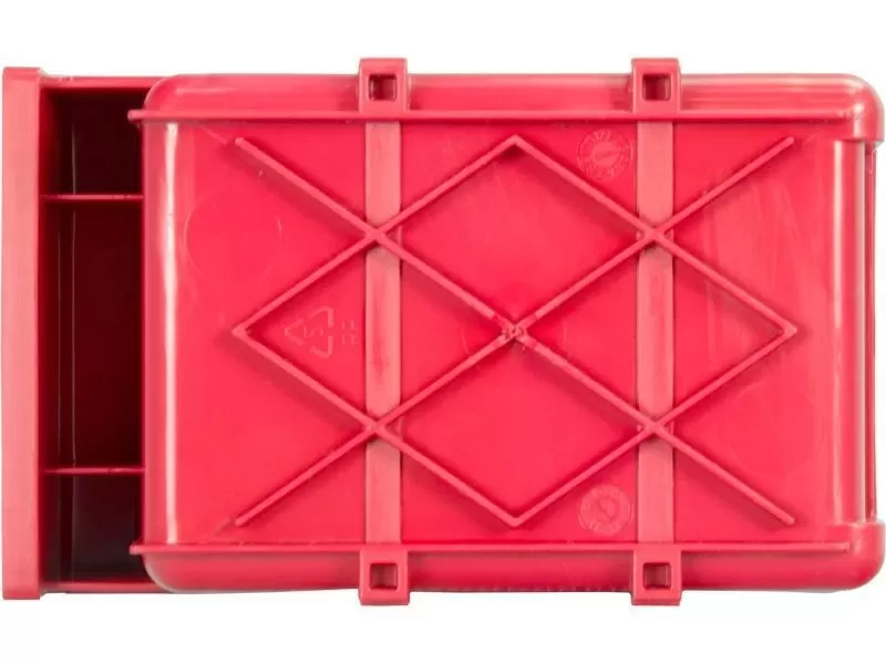 Ящик сплошной 170×105×80 мм, объем 1.43 л., арт.: 6001, красный, код: 10554