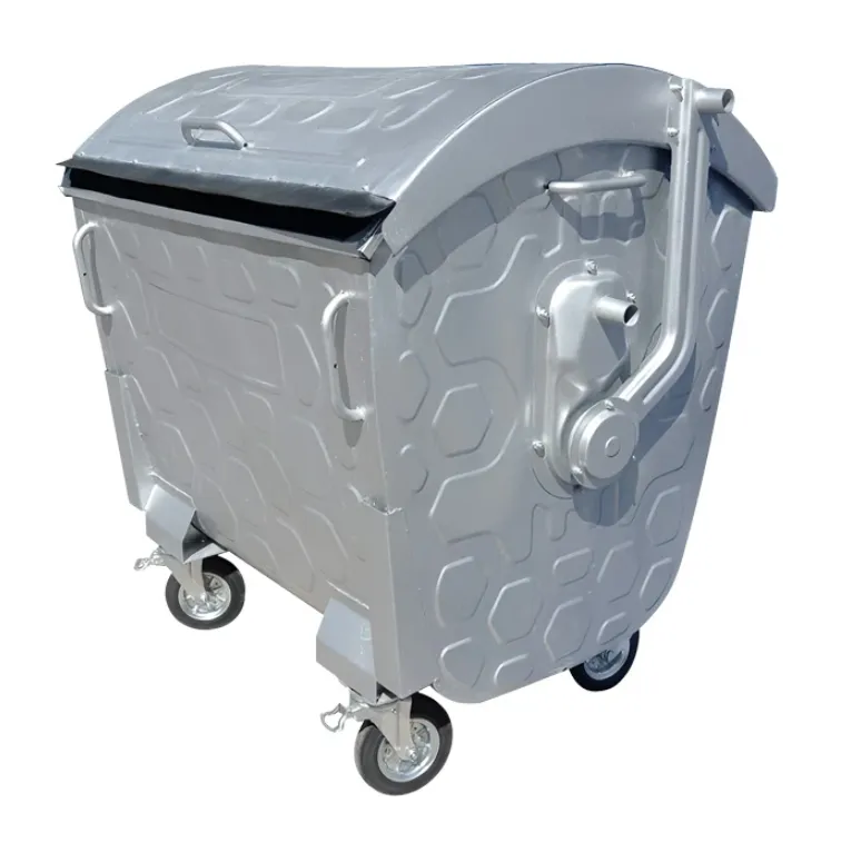 Мусорный контейнер 1 100л. на колесах с крышкой, оцинкованный, код: 39352