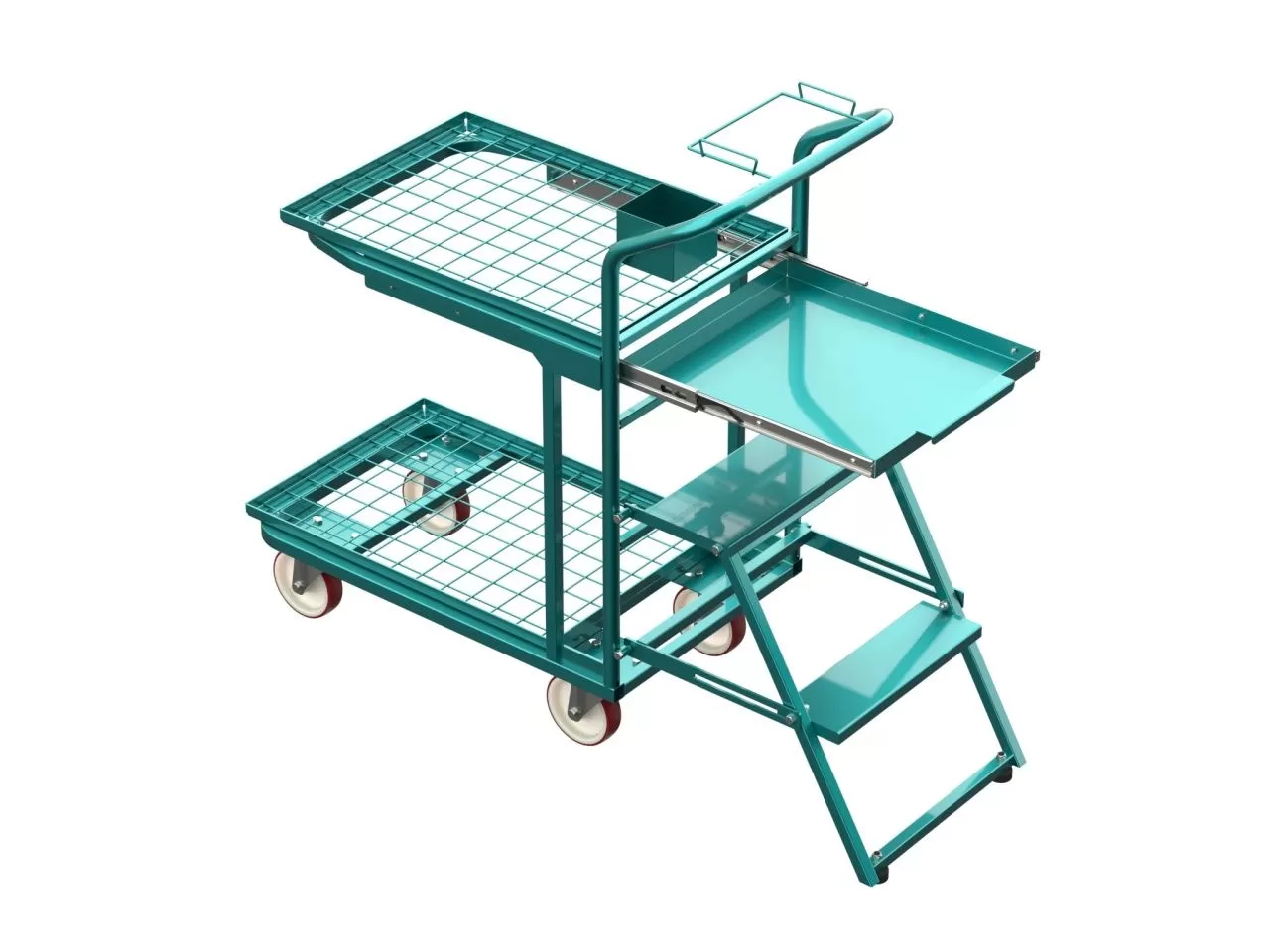 Тележка для подбора с выдвижным столом и держателем ТСД