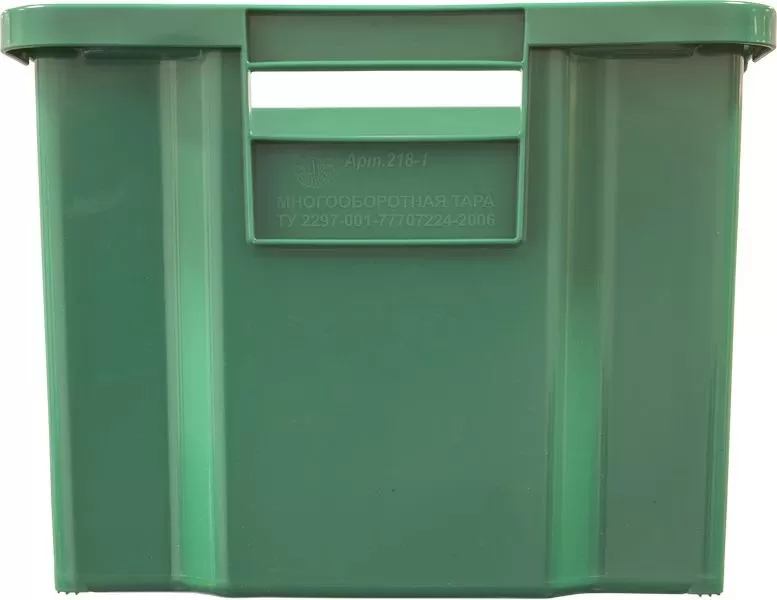 Ящик сплошной 600×400×300 мм, объем 52 л., арт.: 218-1, зелёный, код: 19569