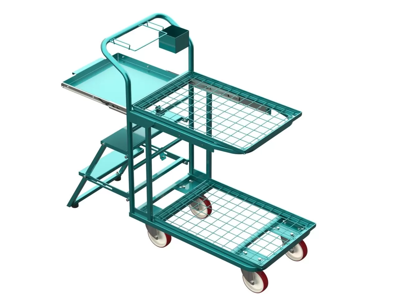 Тележка для подбора с выдвижным столом и держателем ТСД