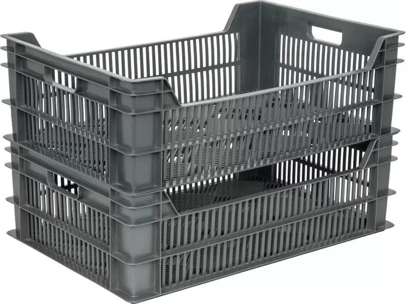 Ящик перфорированный 600×400×190, арт.: 106, объём 48, чёрный, код: 00363