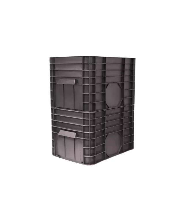 Ящик сплошной 710×500×455 мм, объем 122 л., арт.: 425, чёрный, код: 01615