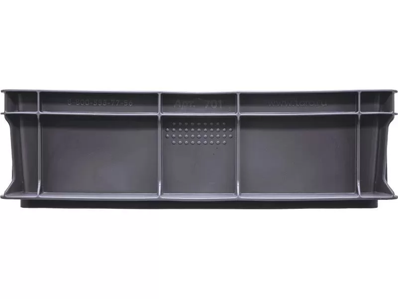 Ящик сплошной 400×300×120 мм, объем 10.6 л., арт.: 701.03.02, серый, код: 19193