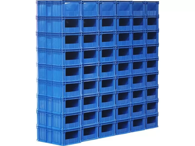 Ящик 600х400х250 с вырезом , синий, код:07911