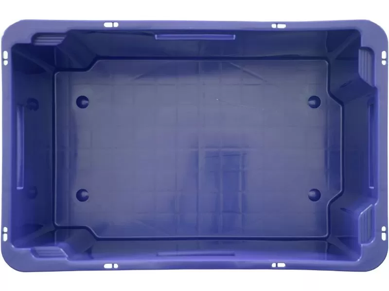 Ящик сплошной 600×400×300 мм, объем 52 л., арт.: 218-1, синий, код: 19570