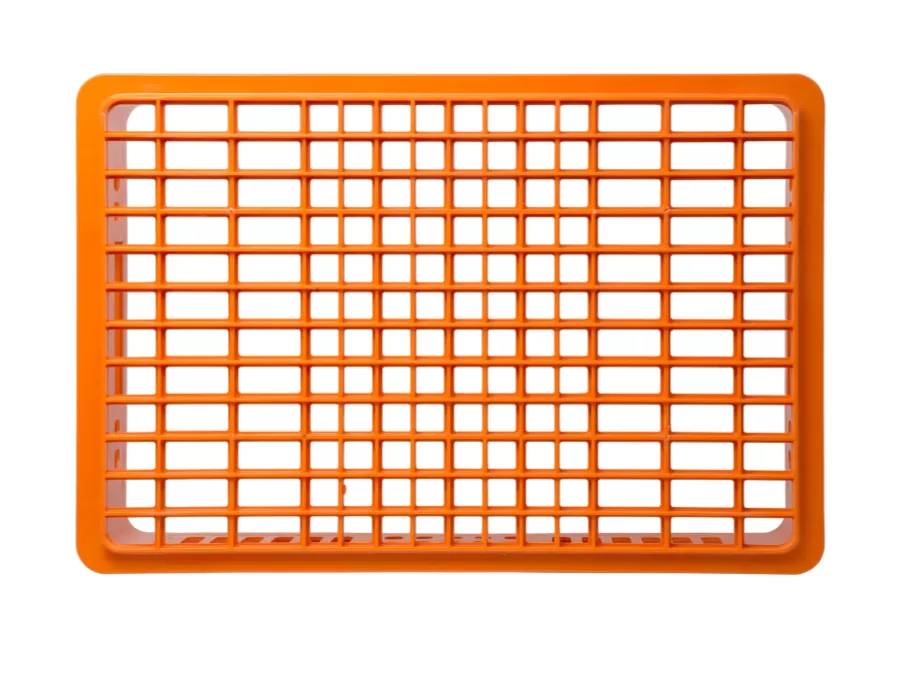 Ящик перфорированный 600×400×150, арт.: 418, объём 28, оранжевый, код: 13434