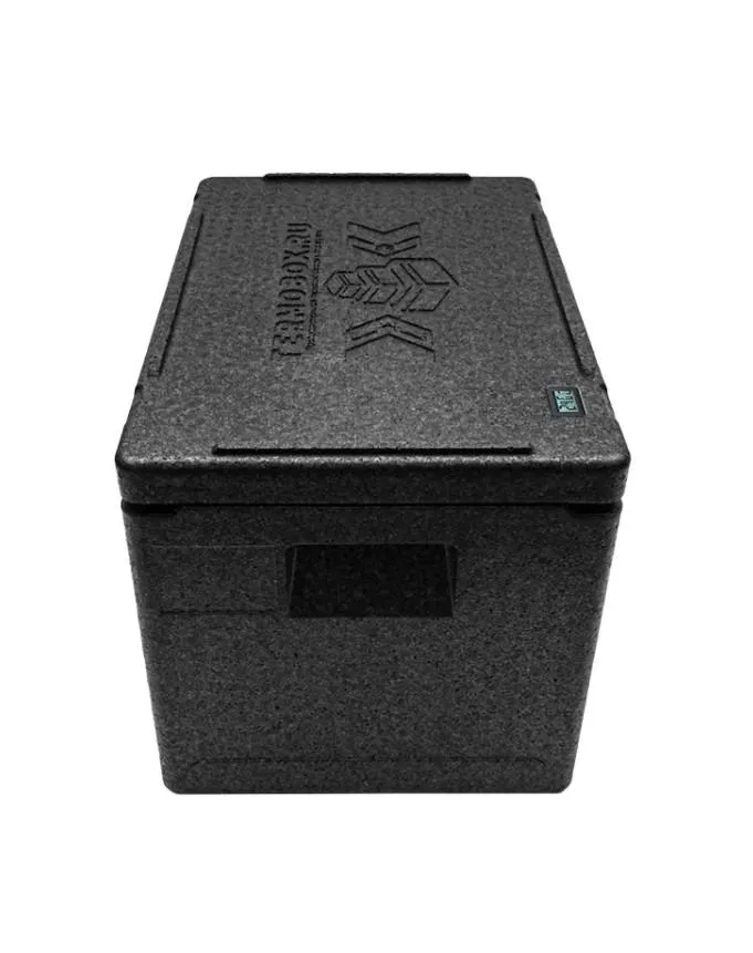 Контейнер 600х400х320 60л. изотермический, с датчиком температуры, с крышкой, плотность 55, код: 40422