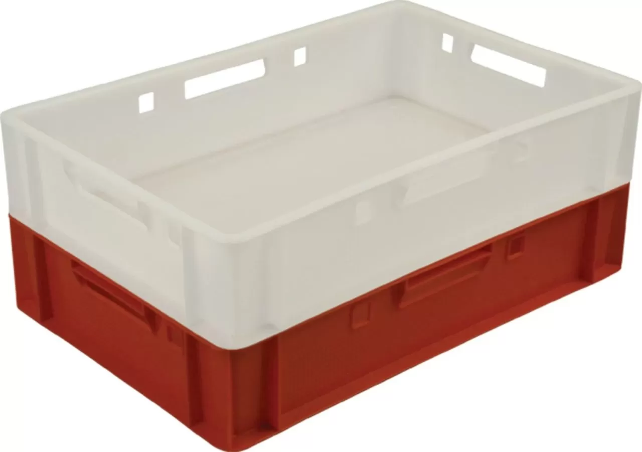 Ящик сплошной 600×400×120 мм, объем 25 л., арт.: 205, красный, код: 06903, Е1 (евроформат)