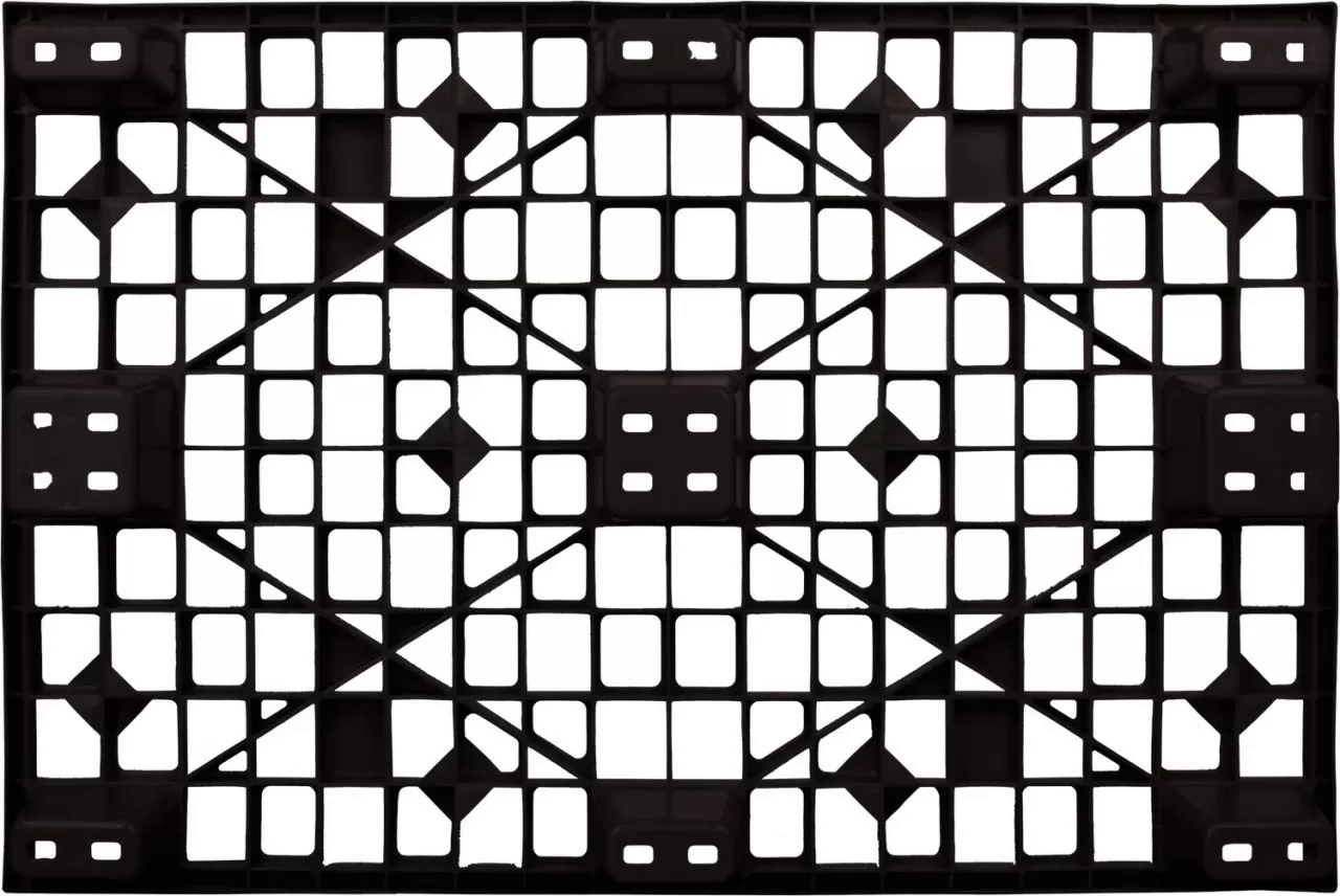 Паллет 1200x800х160 перфорированный, вкладываемый, на 9-х ножках, арт. TR 1208 L черный, код: 12748