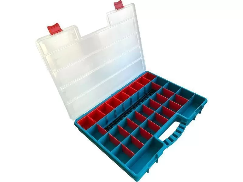 Органайзер 517х395х60 с лотками, с планкой, с разделителями, 38 ячеек, код: 36996