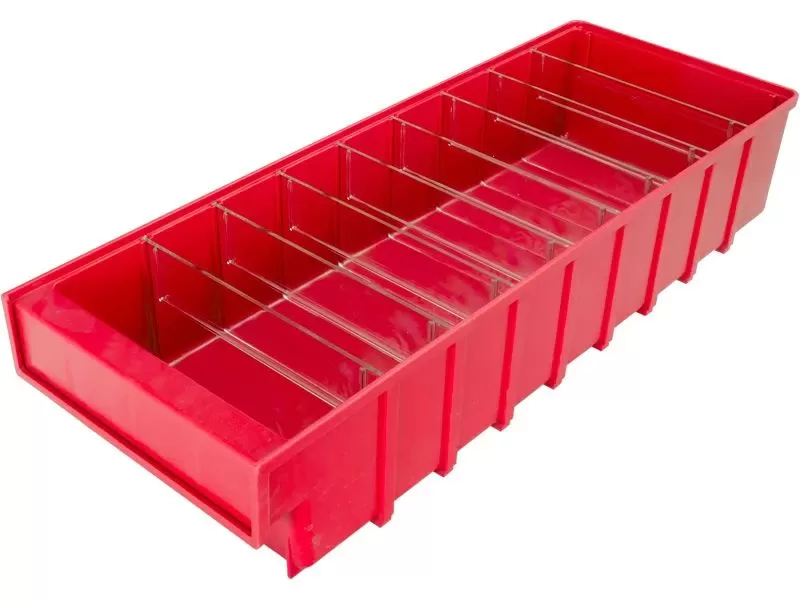 Ящик сплошной 500×185×100 мм, объем 9.25 л., арт.: 6004, красный, код: 10557