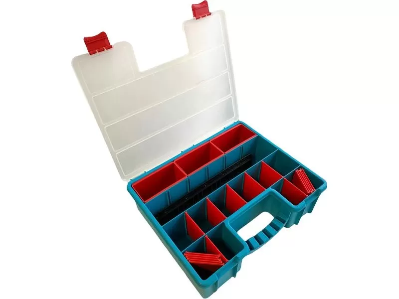 Органайзер 407х340х112 с лотками, с планкой, с разделителями, 22 ячейки, код: 36995