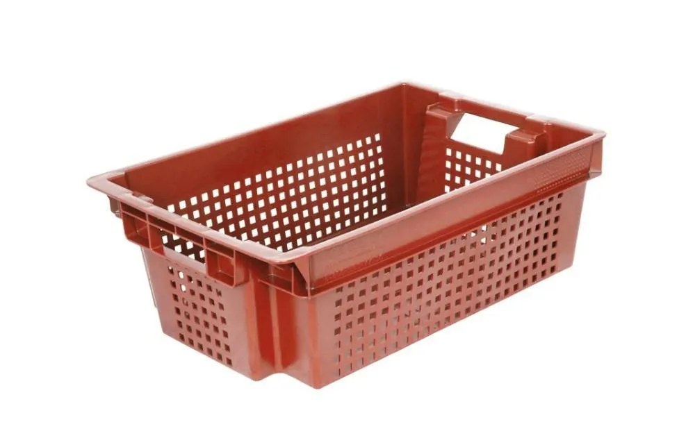 Ящик перфорированный 600×400×200, арт.: 102-1, объём 38, красный, код: 02348