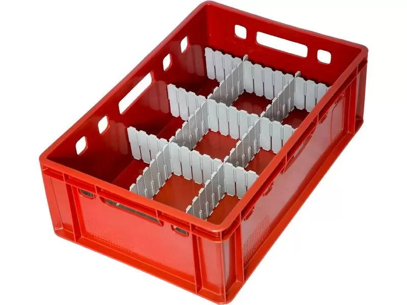 Ящик сплошной 600×400×200 мм, объем 40 л., арт.: 207, красный, код: 00384, Е2 (евроформат)