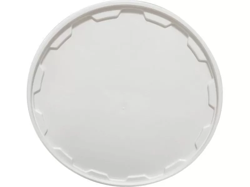 Ведро 21,3л круглое с металлической ручкой с белой крышкой, код: 36214