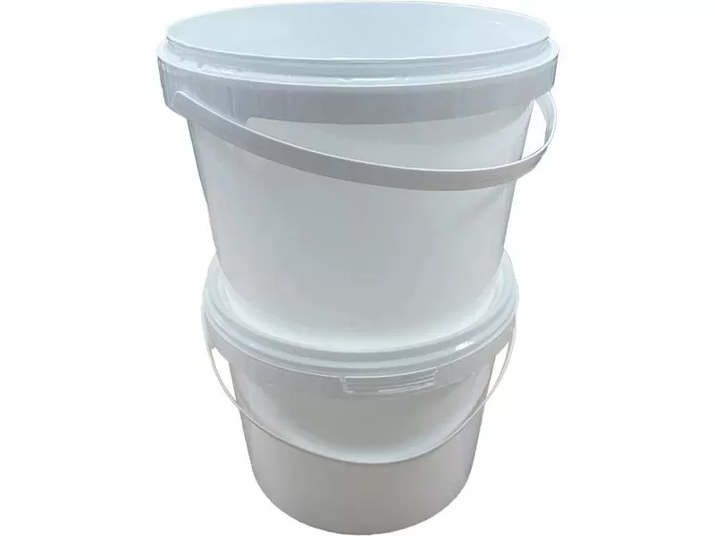 Ведро 2,3л круглое, с пластиковой ручкой, с белой крышкой, код: 36328