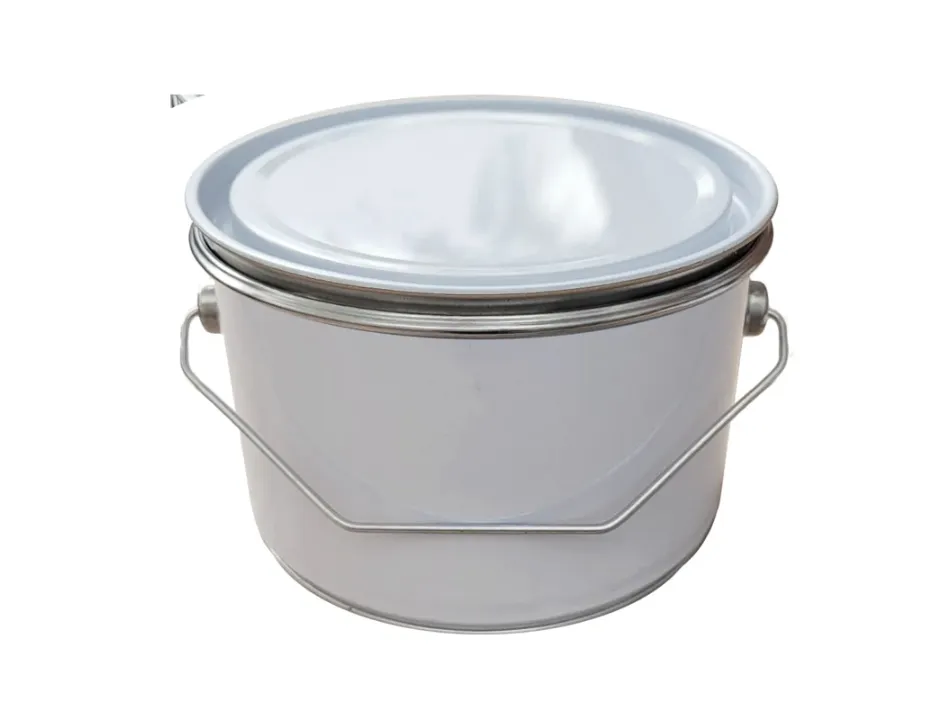 Банка металл 2,5л d180мм без ребра жесткости  с прижимной белой крышкой Master, код: 37068