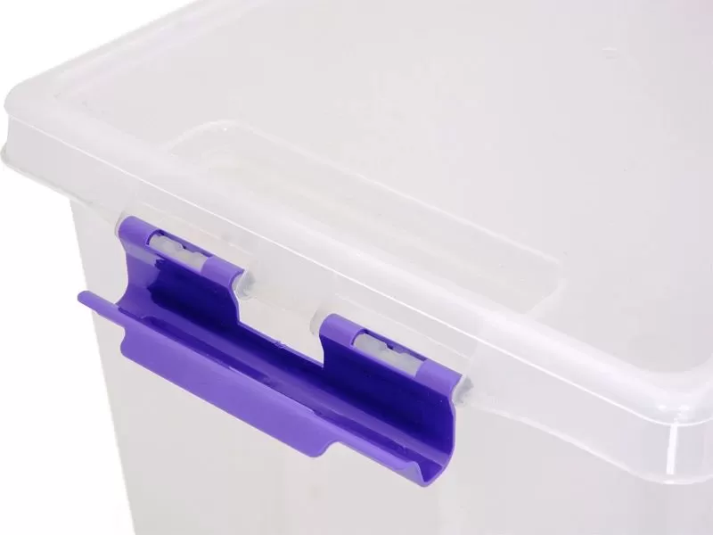 Ящик п/п 395х330х235 20л. с крышкой, на клипсах, код: 37348