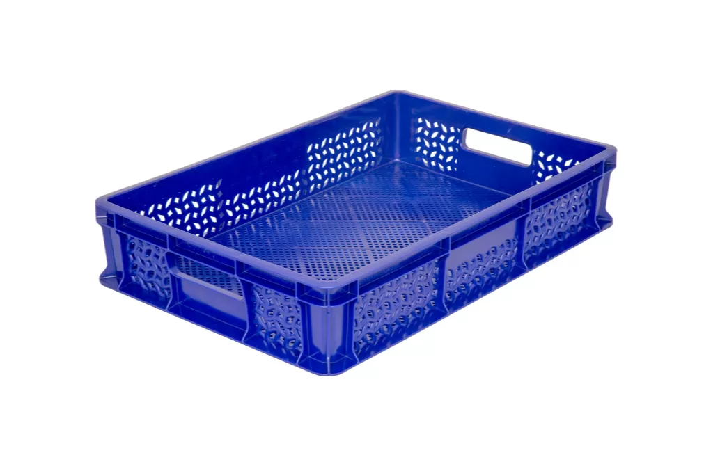 Ящик перфорированный 600×400×120, арт.: 704.01.01 м, объём 22, синий, код: 16387