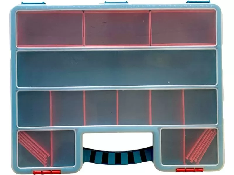 Органайзер 407х340х112 с лотками, с планкой, с разделителями, 22 ячейки, код: 36995