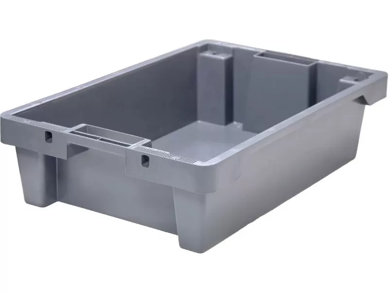 Ящик полимерный 600х400х150 сплошной с отверстиями, код: 32952