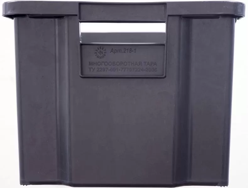 Ящик сплошной 600×400×300 мм, объем 52 л., арт.: 218-1, чёрный, код: 19564