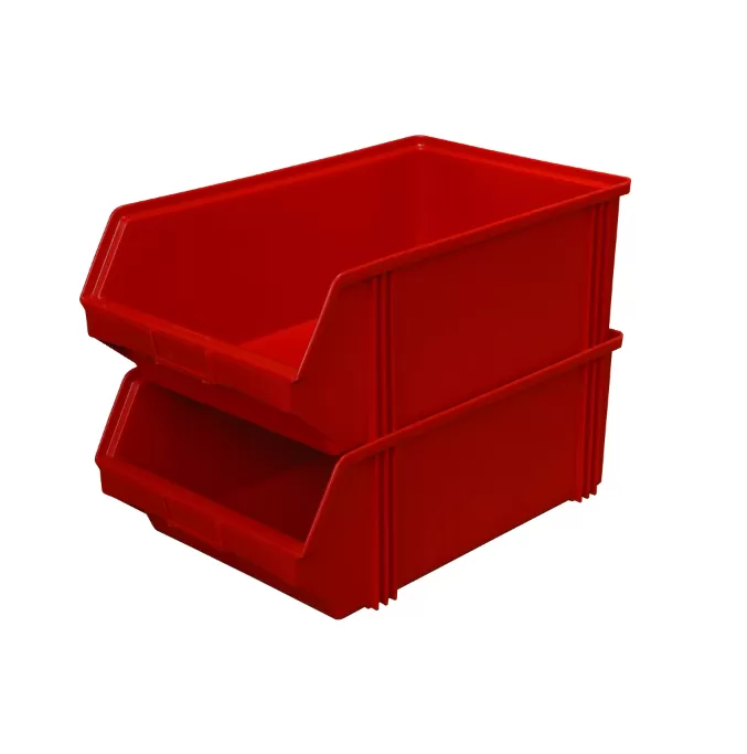 Ящик сплошной 500×310×183 мм, объем 28.37 л., арт.: 7965, красный, код: 00569