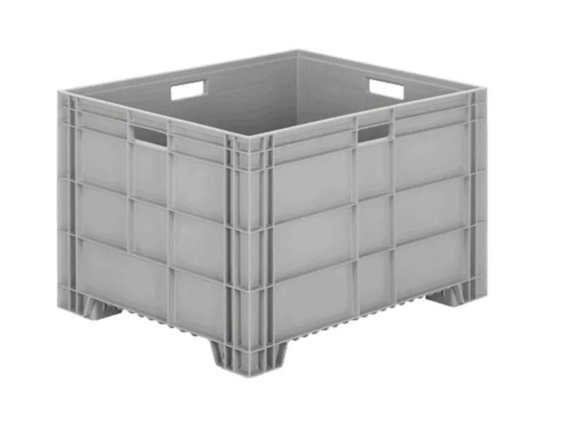 Полубокс п/э 800х600х500 сплошной, с ручками, на ножках, код: 40542