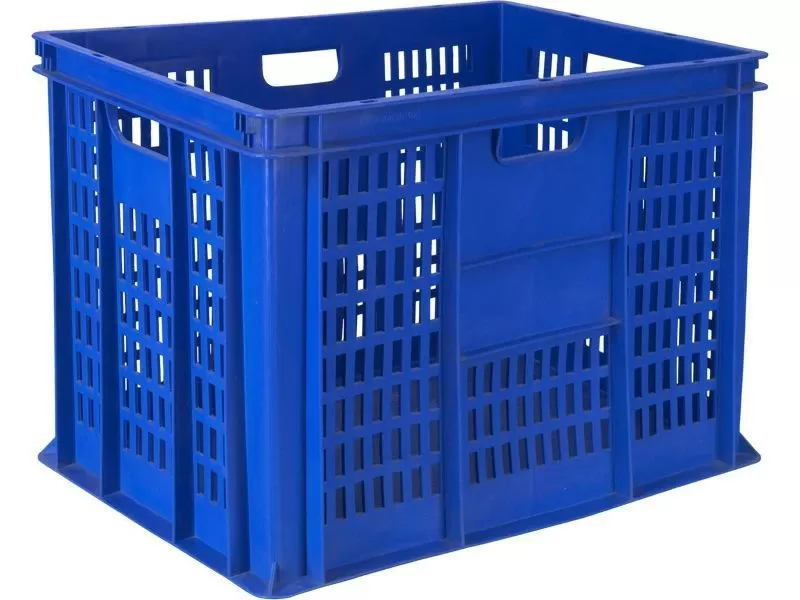 Ящик перфорированный 600×400×410 мм, объем 84 л., арт.: 203, синий, код: 06851
