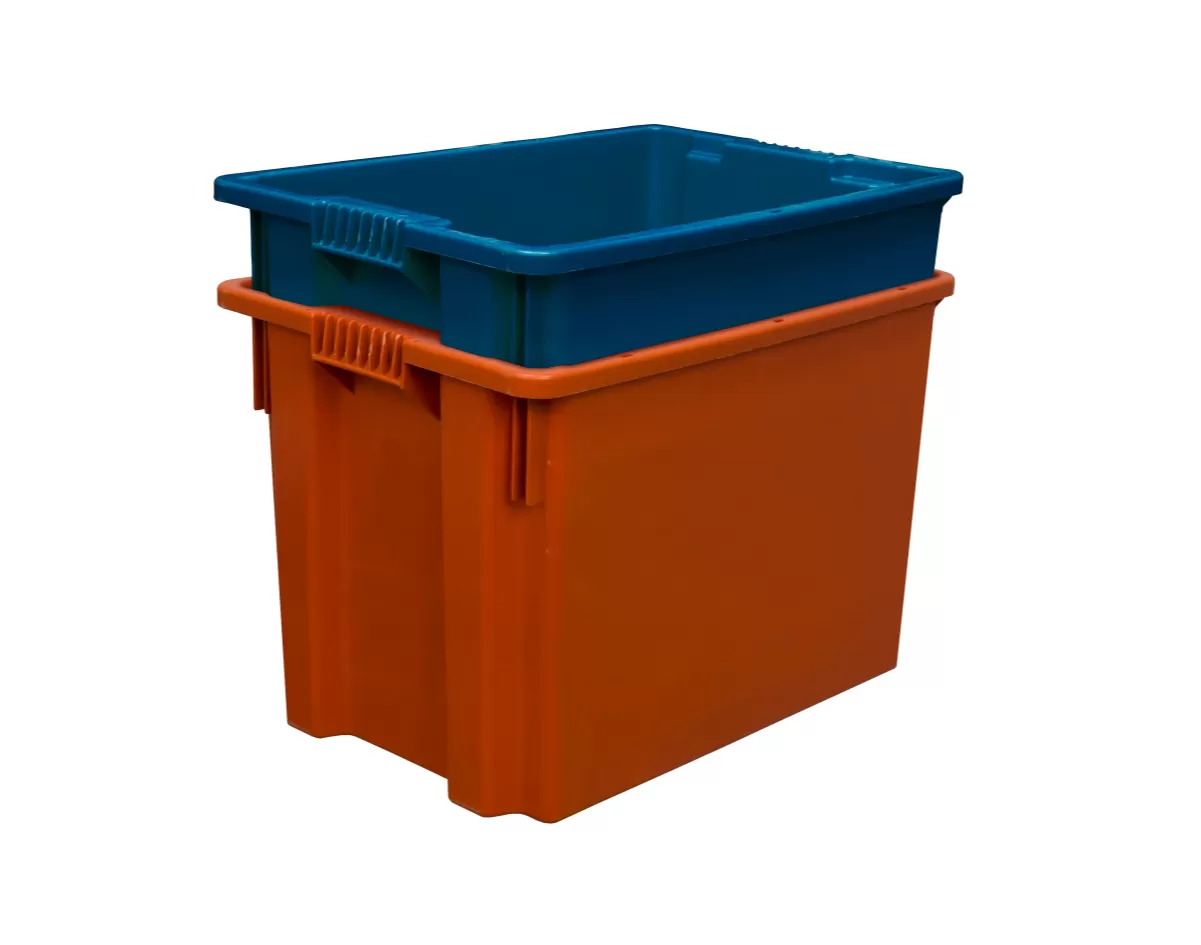 Ящик сплошной 600×400×400 мм, объем 75 л., арт.: 605, красный, код: 05422