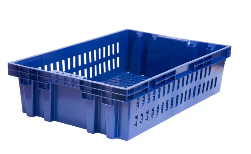 Ящик перфорированный 600×400×152, арт.: 403-2, объём 27, синий, код: 17741